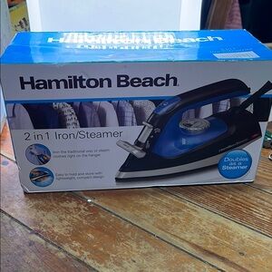 Hamilton Beach 2-in-1 Iron/Steamer - Blue and Black